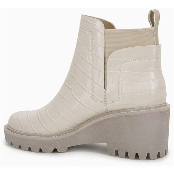 Womens Platform Lug Sole Chelsea Boots Ankle High Chunky Block Heel - Picture 2 of 7